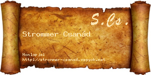 Strommer Csanád névjegykártya